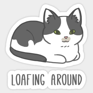 Loafing Around Cat Sticker